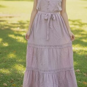 Indigo Rose Elegant Beige Dress